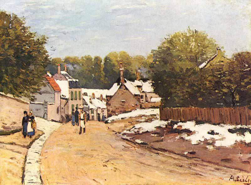 Alfred Sisley Erster Schnee in Louveciennes Norge oil painting art